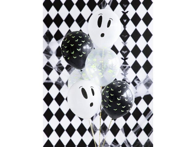 Partydeco Ballons BOO! Mehrfarbig, 7 cm Halloween UV-Ballons