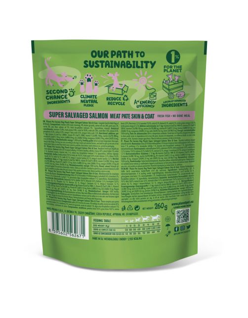 Planet Pet Society Dog Pouch Super Salvaged Skin & Coat - Hondenvoer - Zalm 260 g