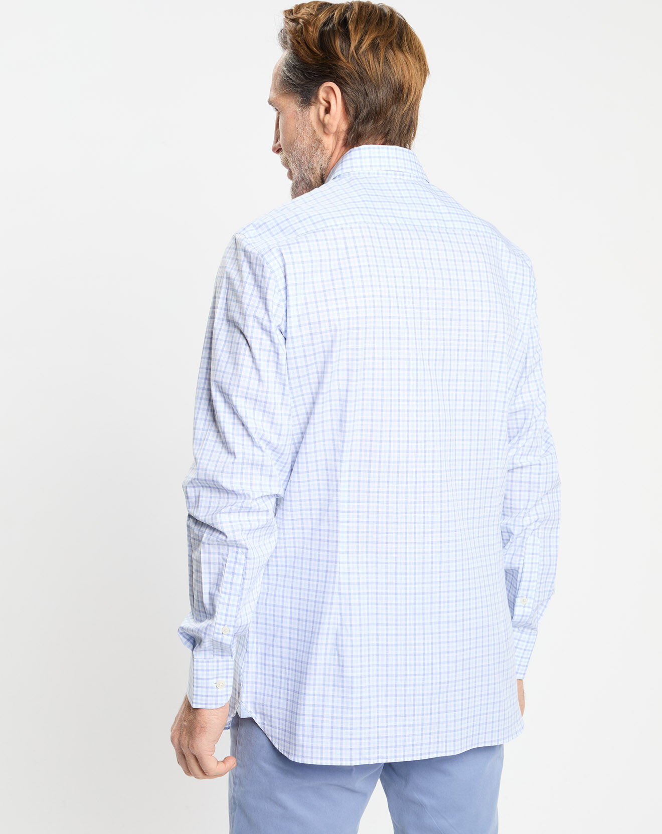 Hackett London Chemise Slim Fit à vichy tricolore bleu ciel