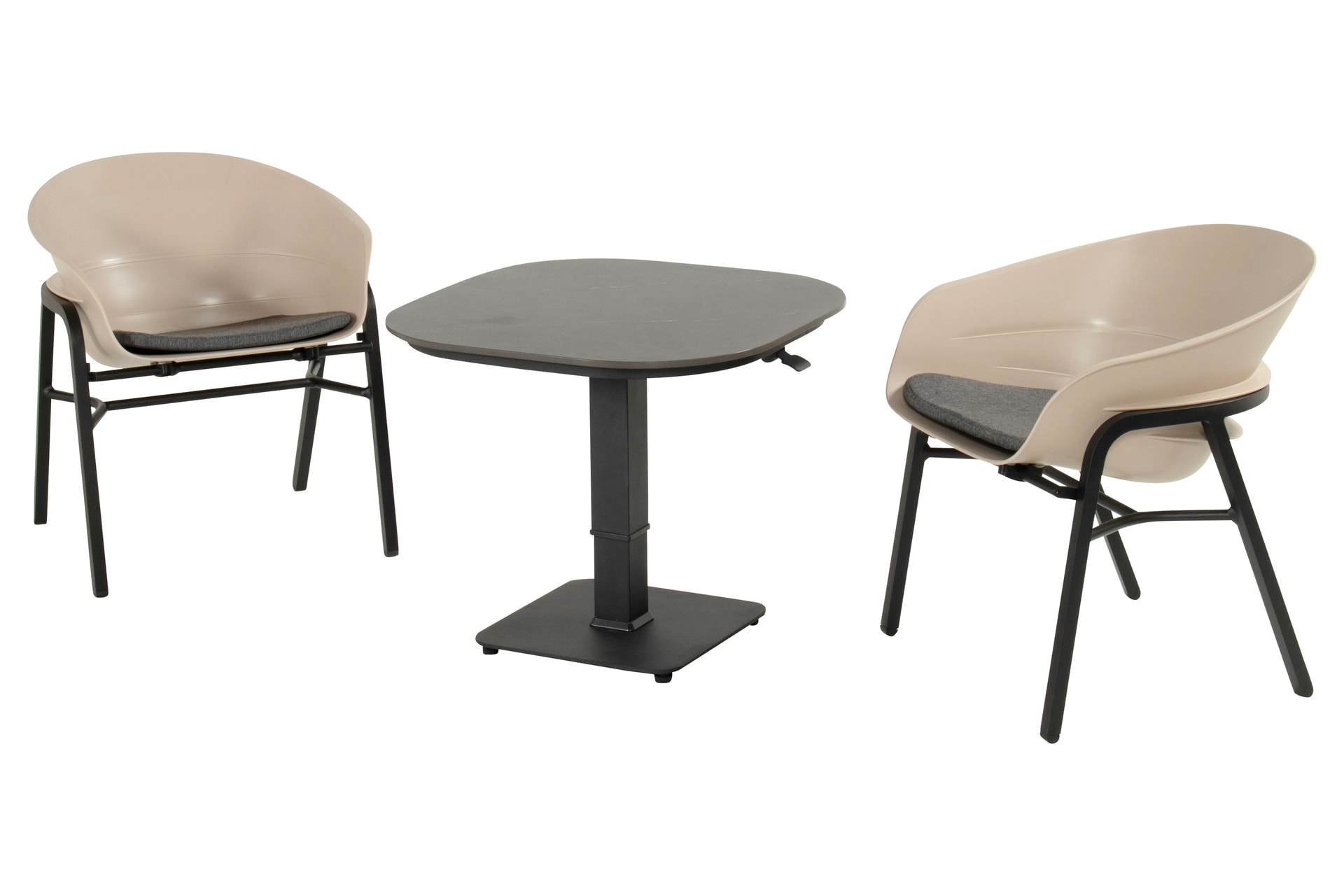 Hartman Gartenstuhl TUBB 2er Set schwarz /taupe