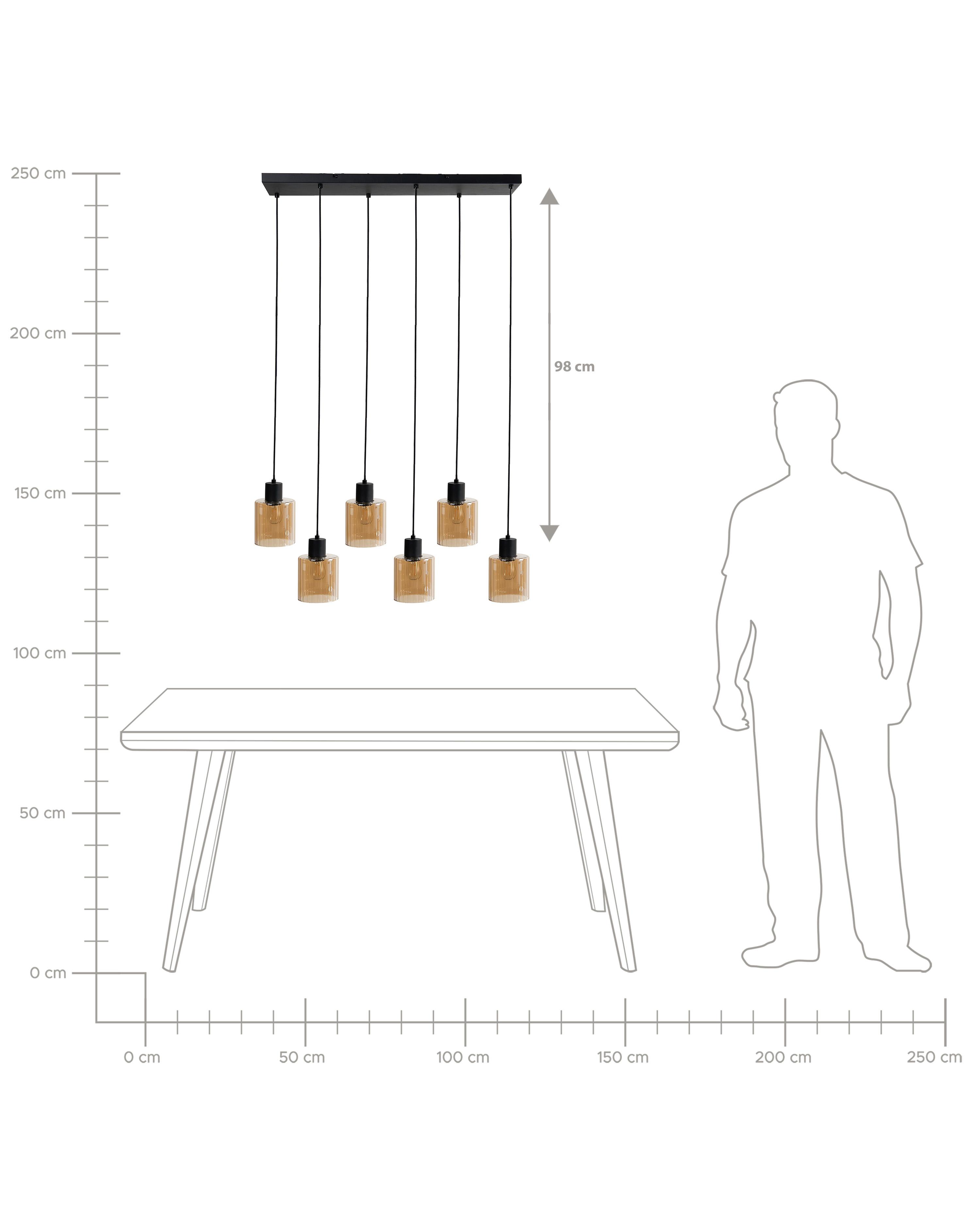 6-lichts hanglamp KITARE Glas Beige