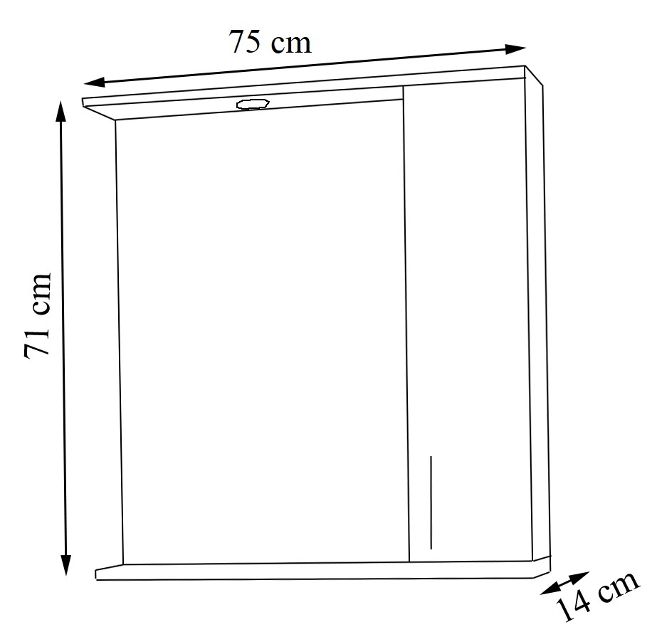 Spiegelschrank LISALO XL - weiß - mit Beleuchtung - 75 cm