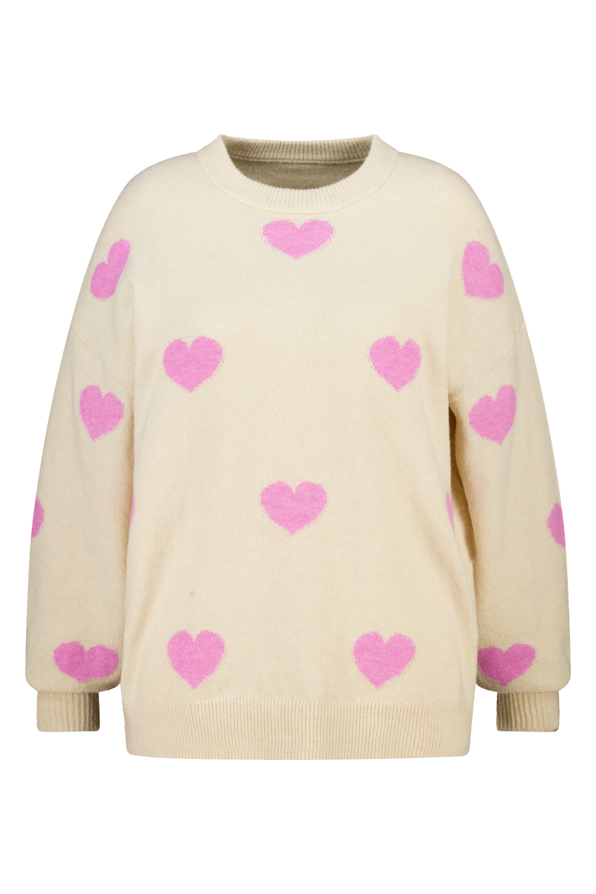 Gebreide trui met hartjespatroon Multi Pink