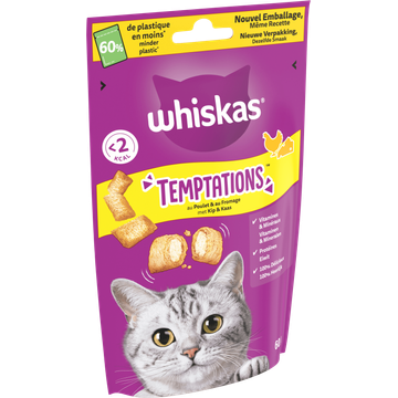 Whiskas Temptations Kattensnacks met Kip & Kaas 60 g