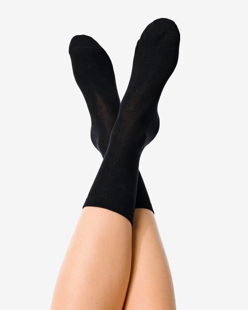 2 paires de chaussettes femme avec bambou sans coutures noir