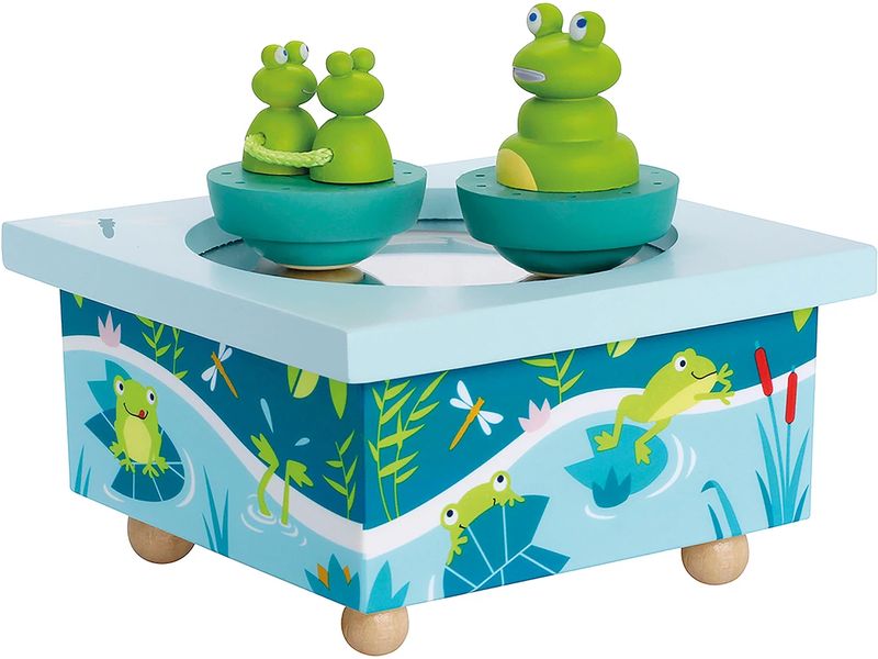 trousselier Spieluhr mit tanzenden Fröschen Magnetische Musikspieldose
