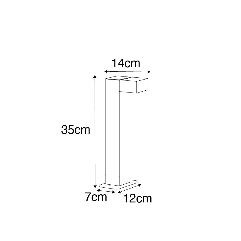Buitenlamp zwart met grondpin en kabelmof 35cm IP44 - Baleno