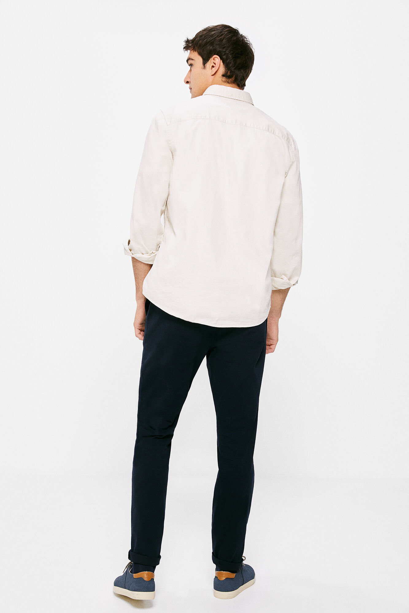 Calça chino regular - azul marinho