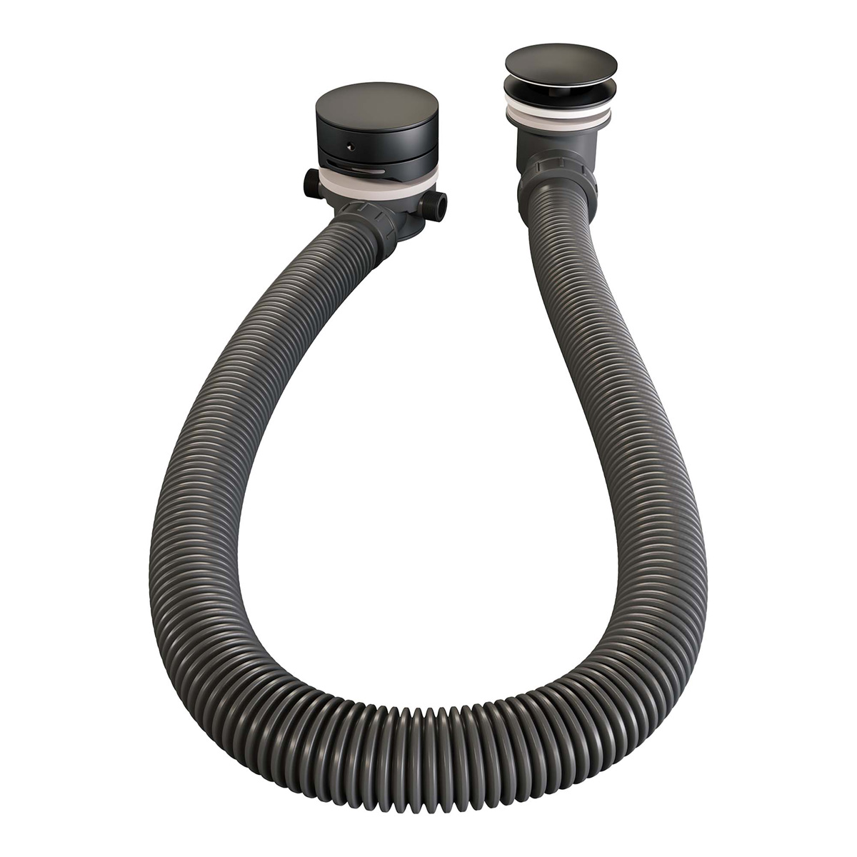 Brauer Stripe inbouw badkraan met drukknoppen, badvulcombinatie en 3 standen handdouche zwart mat