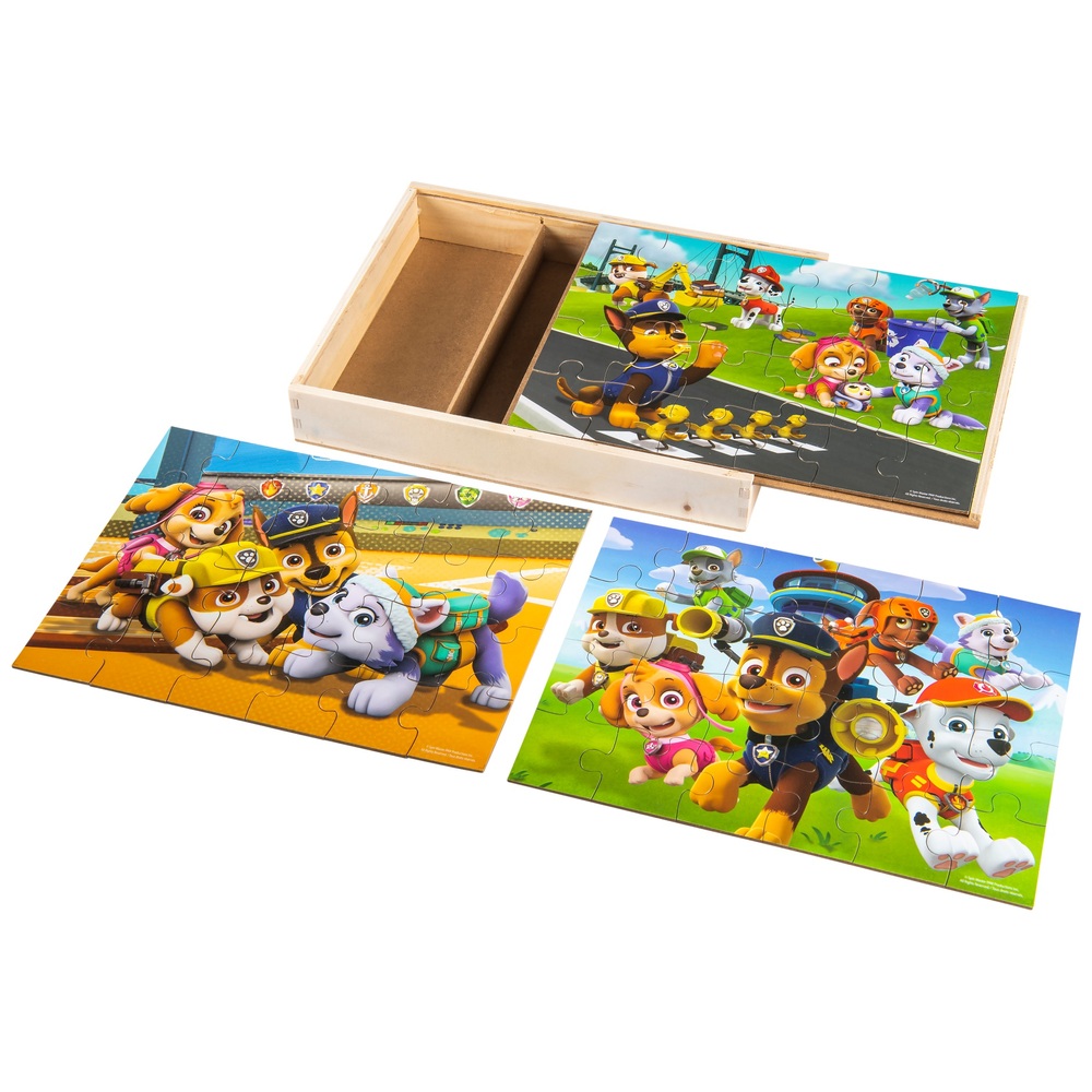 PAW Patrol Holzpuzzle 3er-Pack und Aufbewahrungsschale