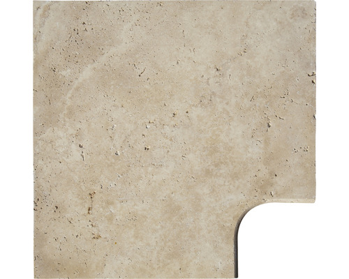 FLAIRSTONE Zwembadrand Roma hoekstuk 90° beige afgerond binnen 48x35 / 48x35 x 3 cm
