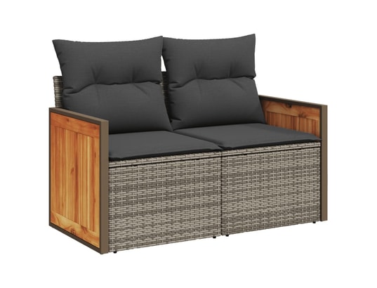 VIDAXL - Salon extérieur Salon de jardin avec coussins 7 pcs gris résine tressée