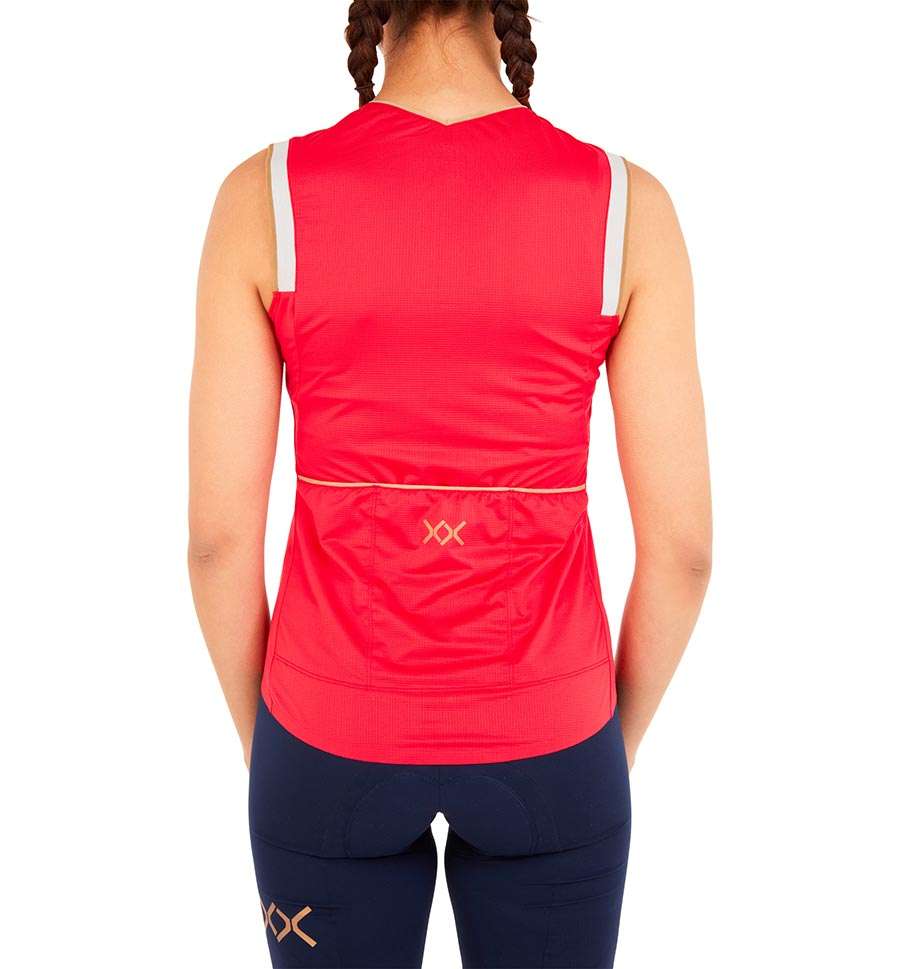 SHER Fulmine 3/4 Zip Fietsshirt Zonder Mouwen Rood Dames