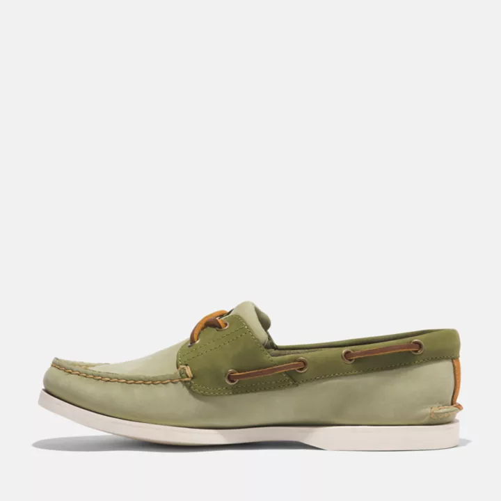Chaussure bateau classique pour homme en vert clair