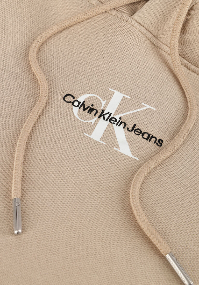 CALVIN KLEIN taupe calvin klein sweater monologo hoodie