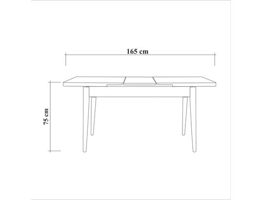 CONCEPT1 - Table Vina extensible noyer 130 x 80 x h77