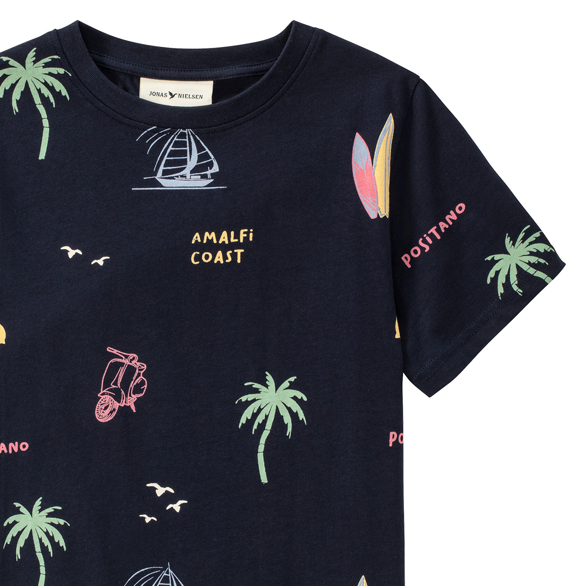 Jonas Nielsen Jungen T-Shirt mit Allover-Print dunkelblau