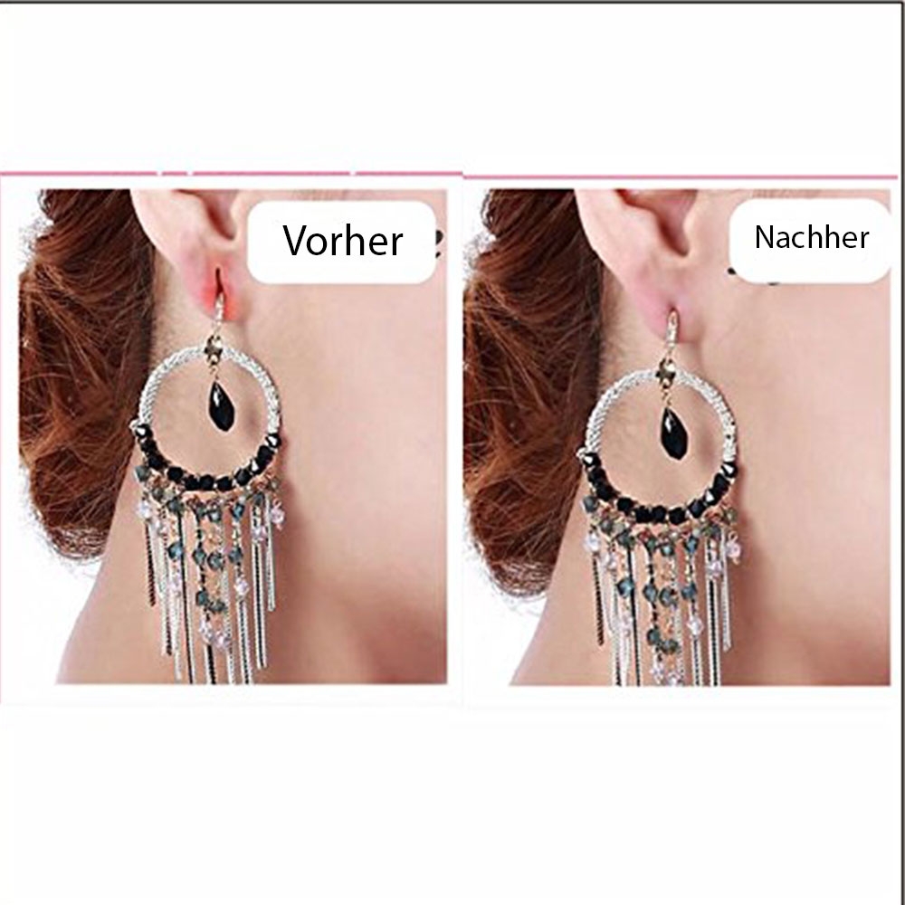(60er Set) Unsichtbare Ohrloch Patch Ohrläppchen Schutz für Schwere Ohrringe - Transparent