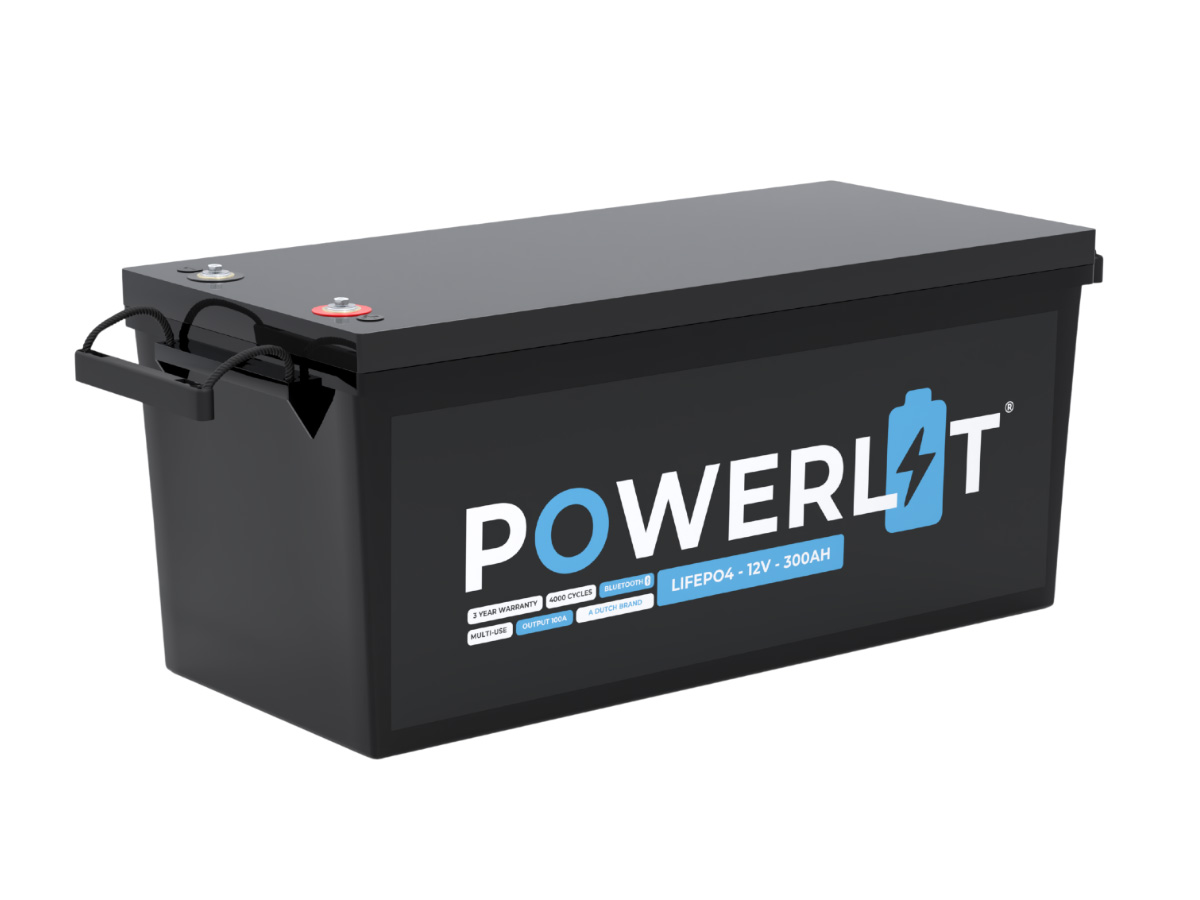Powerlit PWL12300B 12V Bluetooth LiFePO4 accu - 300 Ah