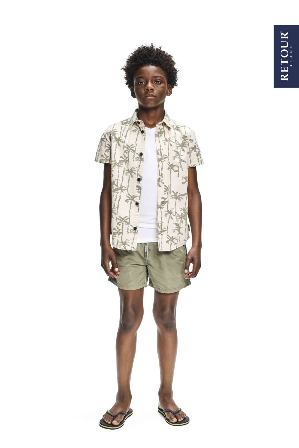 Mooie stoere zwembroek!zwemshort Renzo kakigroen