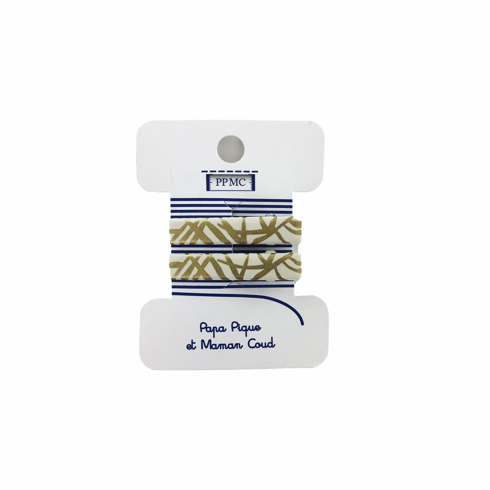 Petite Barrette Croco Ramage Or Cr051