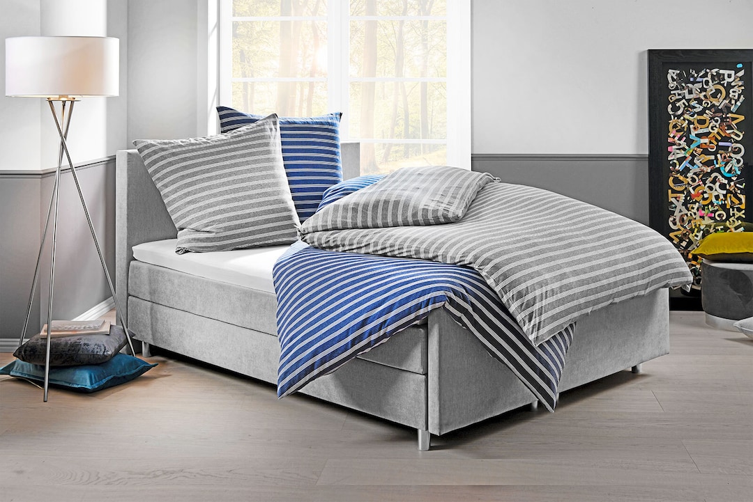 DORMISETTE Jersey-Bettwäsche MELANGE 135 x 200 cm dunkelblau
