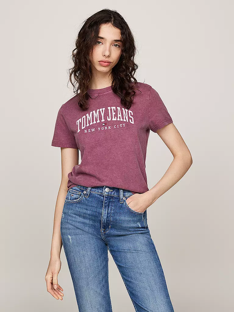 TOMMY JEANS T-Shirt VARSITY dunkelrot