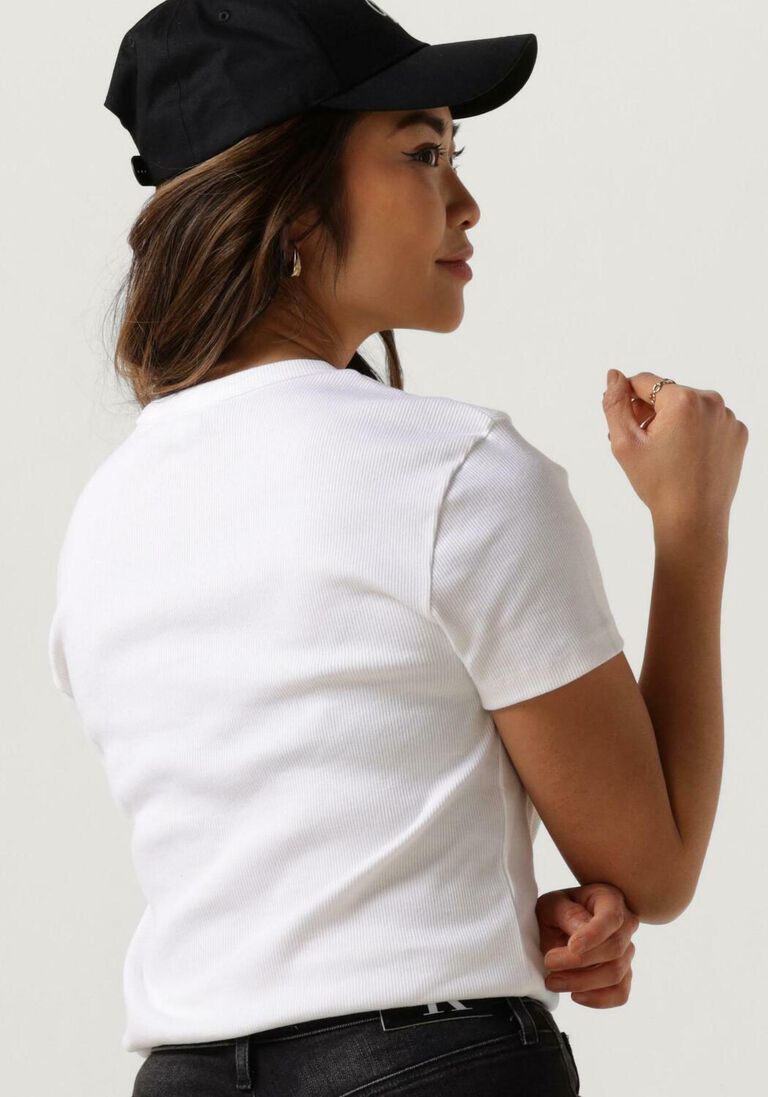 CALVIN KLEIN witte calvin klein t-shirt woven label rib regular tee