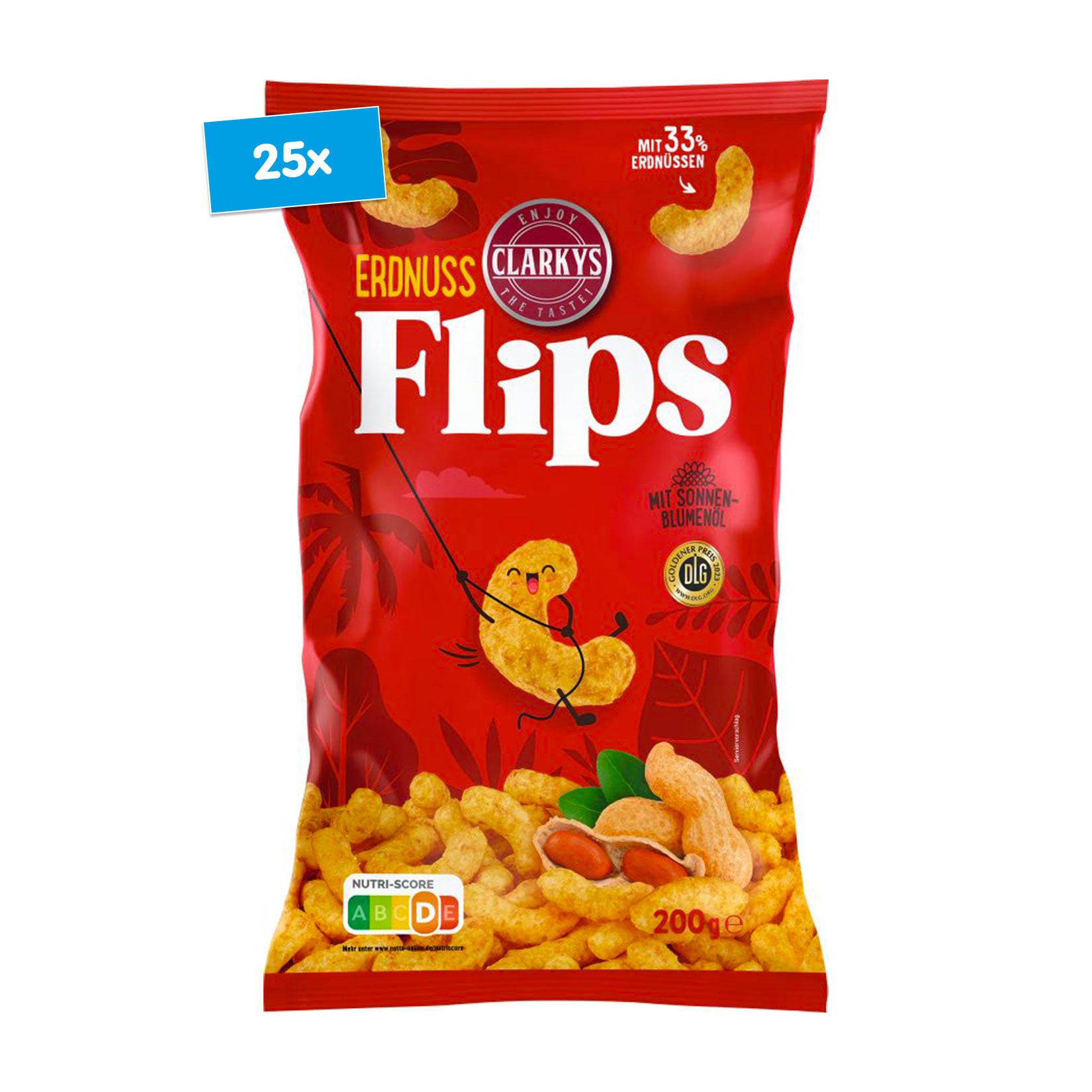 Clarkys Erdnussflips 200 g, 25er Pack