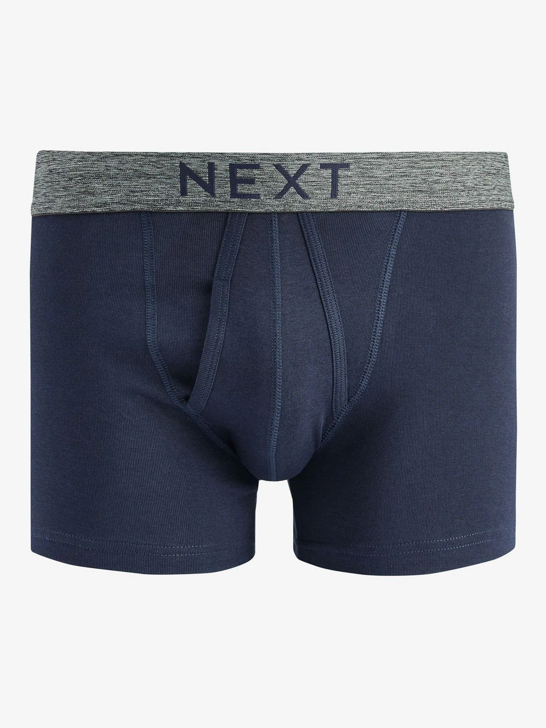 Grijs/marineblauw - Verpakking van 4 - A-frontboxershorts van 100% zuiver katoen
