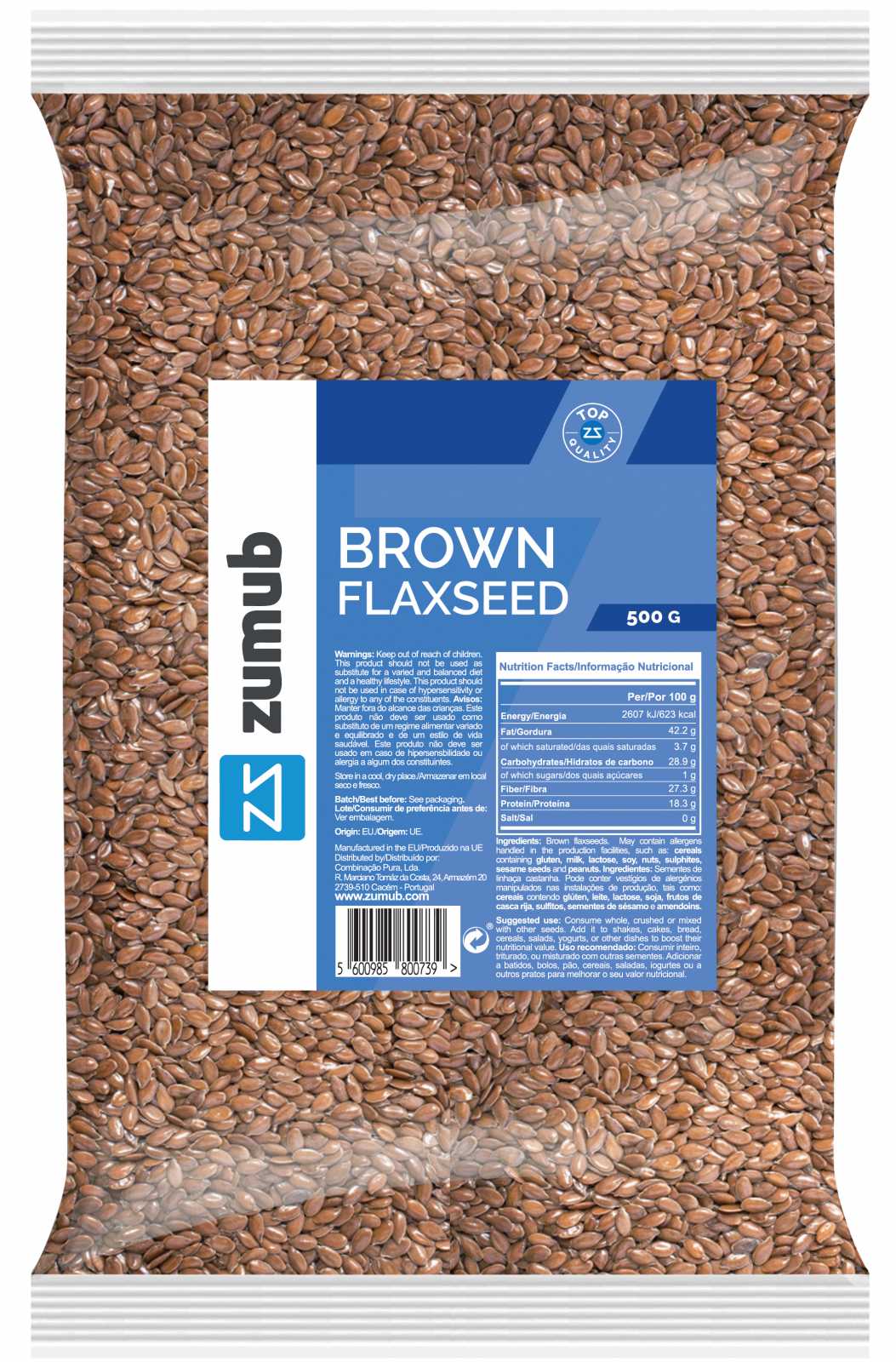 Sementes de linhaça marrom Zumub 250g