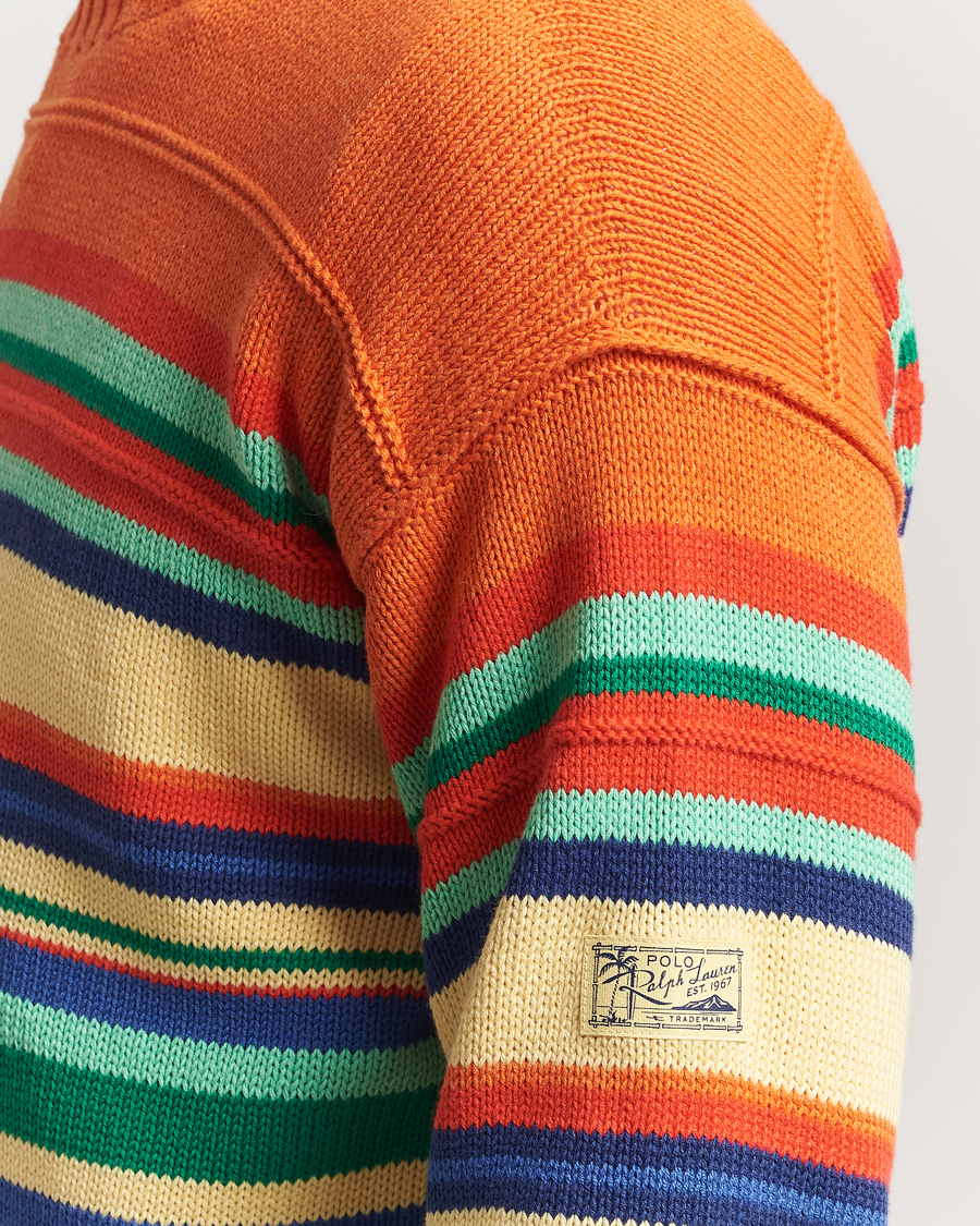 Polo Ralph Lauren Cotton/Linen Stripe Sweater Orange Combo