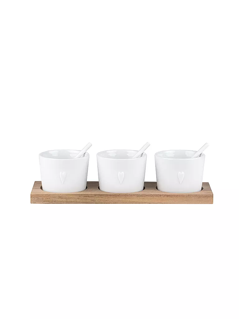 RAEDER Schälchen Set 21,5x7x5cm Dreierlei Herz weiss