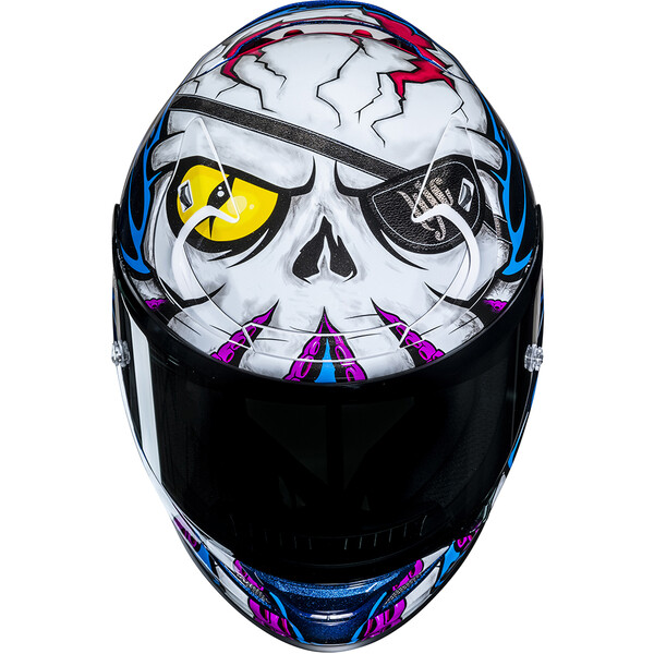 HJC - Casque RPHA 12 Kraken MC28 / Blanc / Bleu / Violet / Pailleté