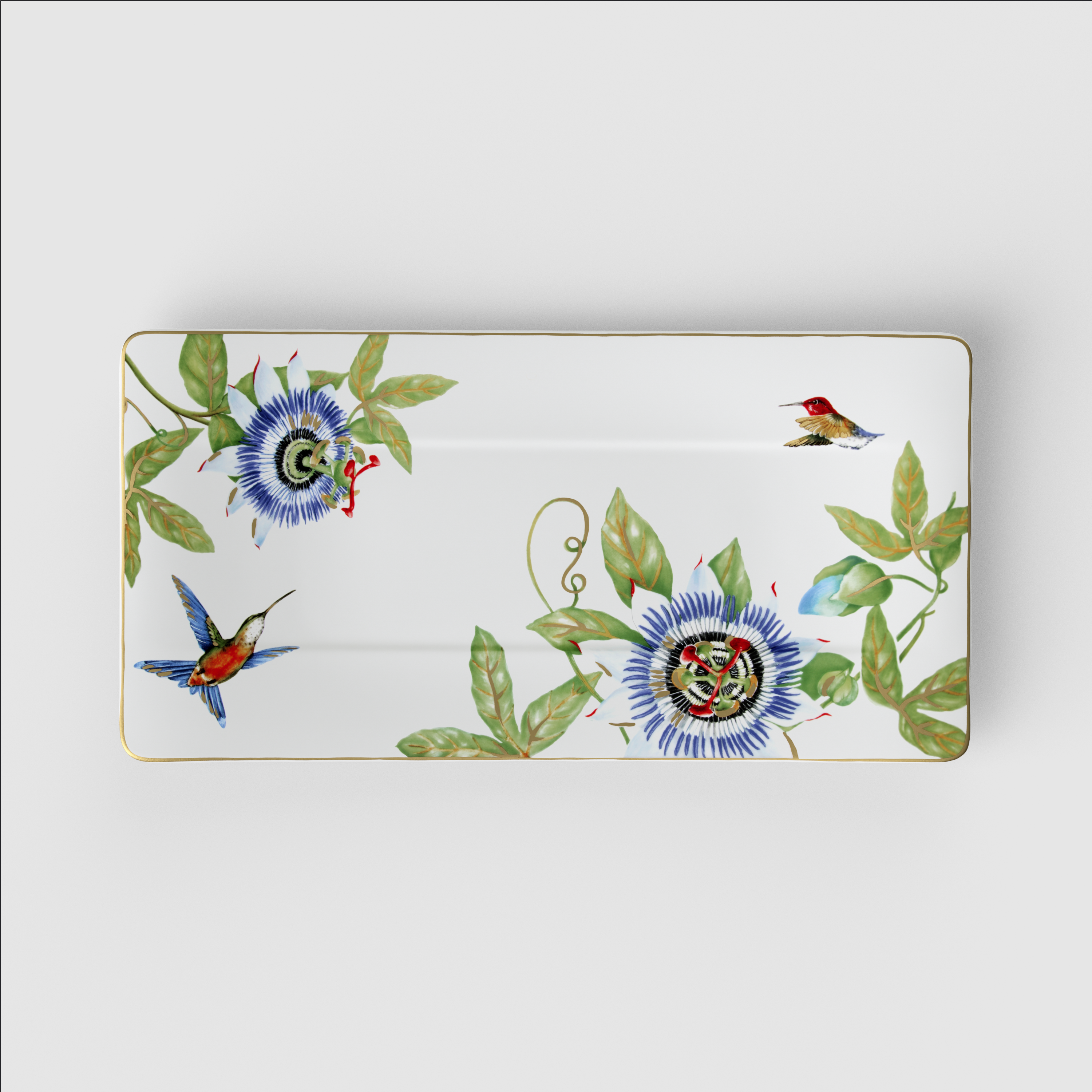 Amazonia Serving tray Multi-colored, 17.6'' x 8.9'', Premium Bone Porcelain