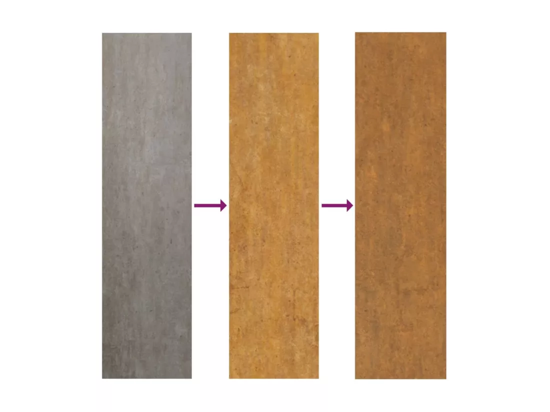 Portail de jardin 85x150 acier corten conception de carré