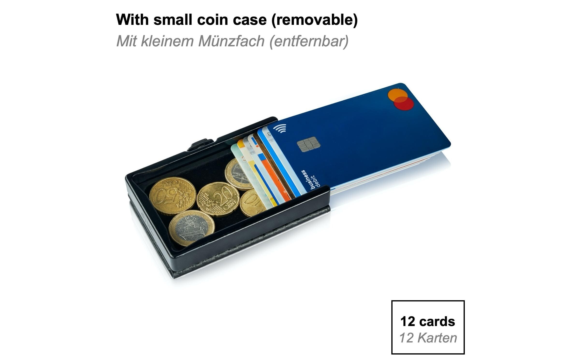 Geldbörse »ZNAP Slim Wallet Glattleder Black, 8er«