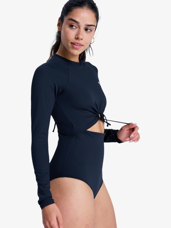 Beach Essential Maillot une pièce manches longues Noir Femme