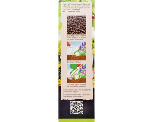 COMPO BIO Universele langzaamwerkende meststof met schapenwol, 100% natuurlijke ingrediënten, 2 kg, voor alle tuinplanten, 5 maanden langzaamwerkende werking