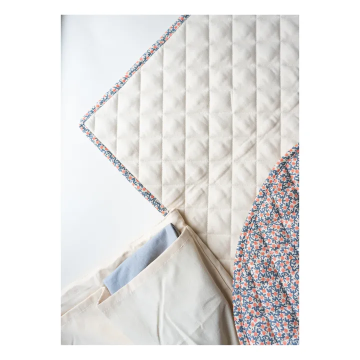 Konges Sløjd Matelas à langer de voyage en coton bio Fleur de glace | Rouge