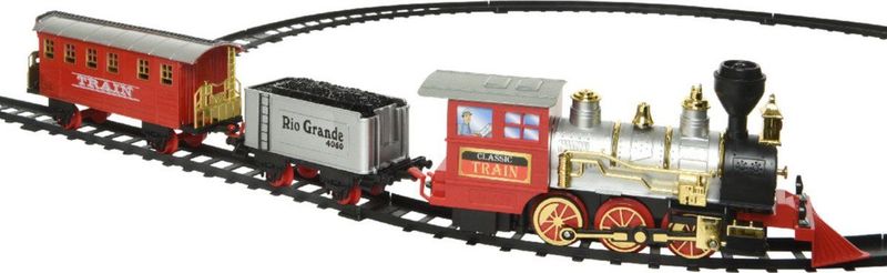 Lumineo kersttrein set - met muziek en LED verlichting - lengte 345 cm