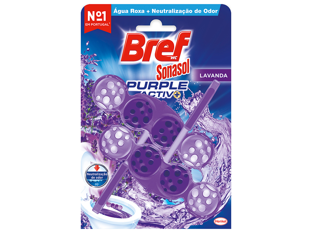 BLOCO BREF SONASOL SANITÁRIO WC PURPLE ACTIVE LAVANDA 2X50G