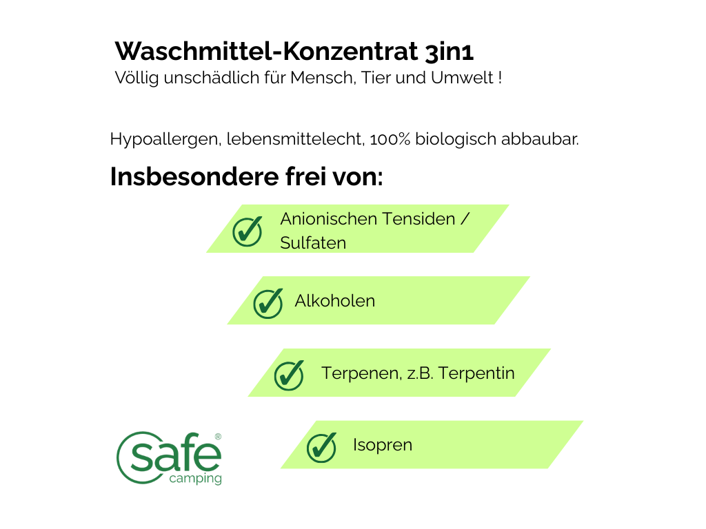 SAFE CAMPING 3in1 concentraat wasmiddel - 500 ml