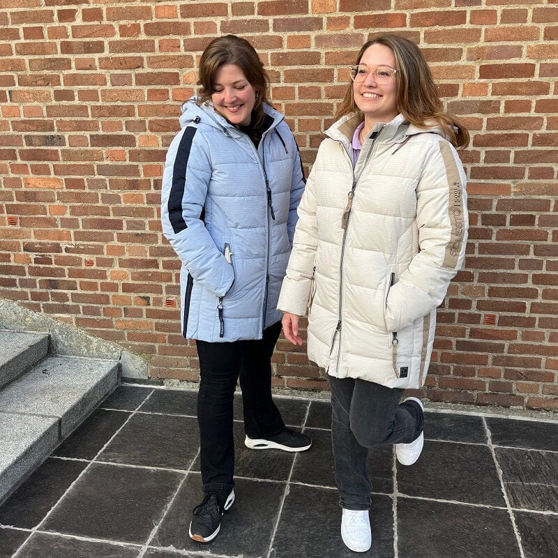Gewatteerde beige winterjas parka Soquesto soft taupe melange