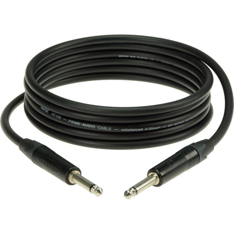 Klotz IKN03PPSW gitaarkabel met zwart chromen Neutrik 6.35mm jacks 3m