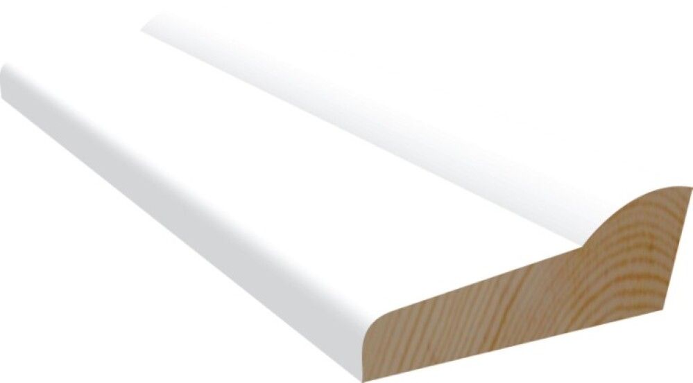 GULVLIST MOELVEN 15X45X4400MM HVIT