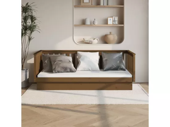 Lit de jour Marron miel 80x200 cm Bois de pin massif