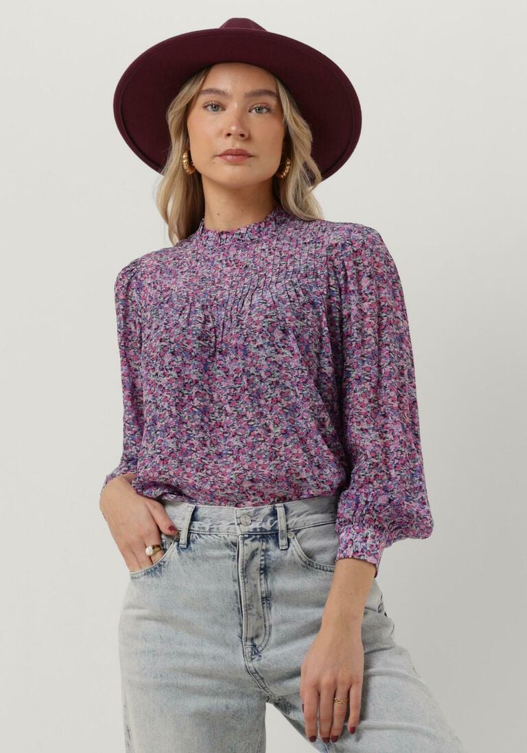 SCOTCH & SODA paarse scotch & soda blouse pintuck blouse with ruffle collar