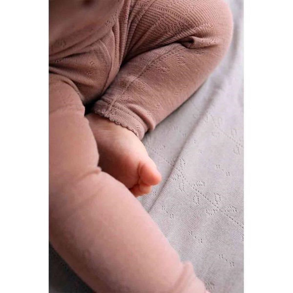 Wool Pointelle Burnt Rose Leggings - MarMar