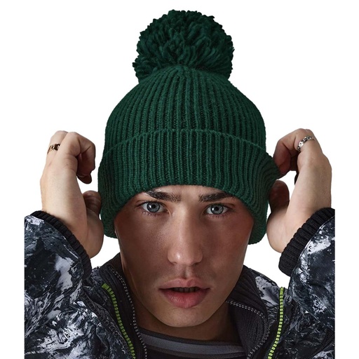 Gorro Beanie De Punto Engineered Con Pom Pom Beechfield